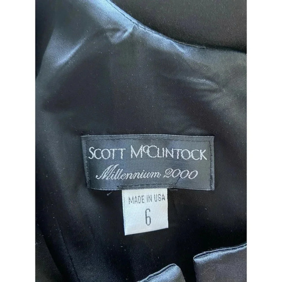 Vintage Scott McClintock Millennium 2000 Dress Black A Line 6 New - Picture 5 of 5